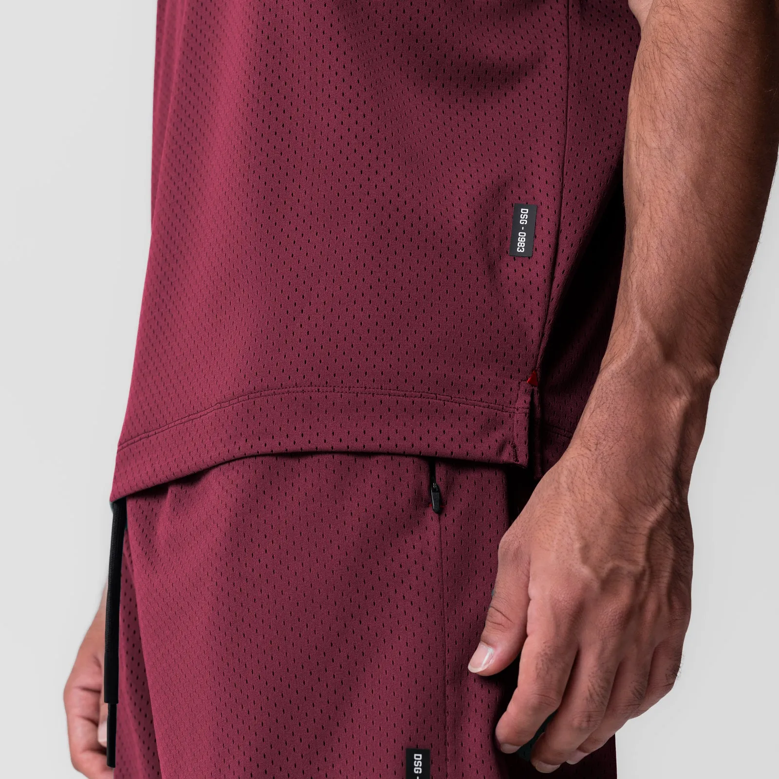 equestrian wear 0983. Reversible 2-in-1 Cutoff Hoodie - Crimson