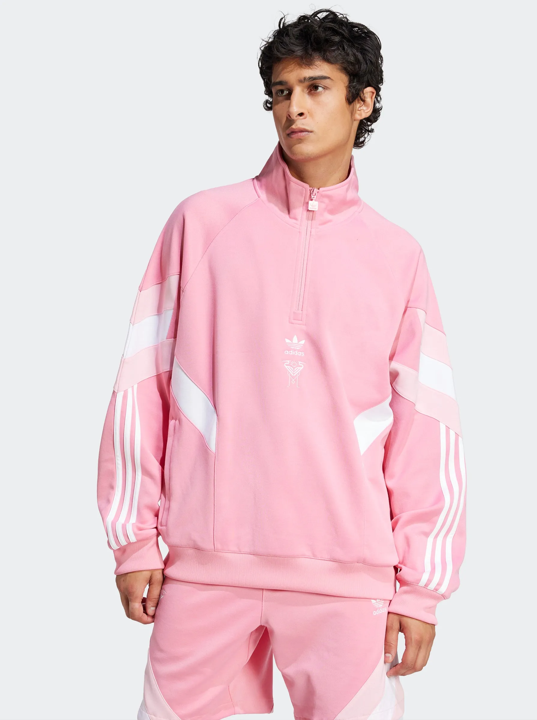 Adjustable Cuffs Street Look Wear Inter Miami CF Originals Half-Zip Crew Sweatshirt