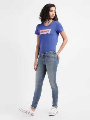 Women's 711 Blue Skinny Fit Mid Rise Jeans Universal Style