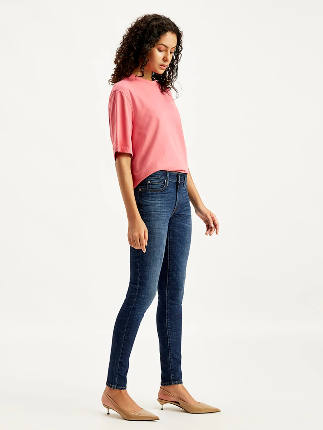 Women's 711 Navy Blue Skinny Fit Mid Rise Jeans Outdoor Enthusiast Premium Home Comfort