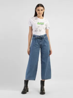Soft Touch Smooth Picnic Style Women's Blue Baggy Fit Mid Rise Jeans