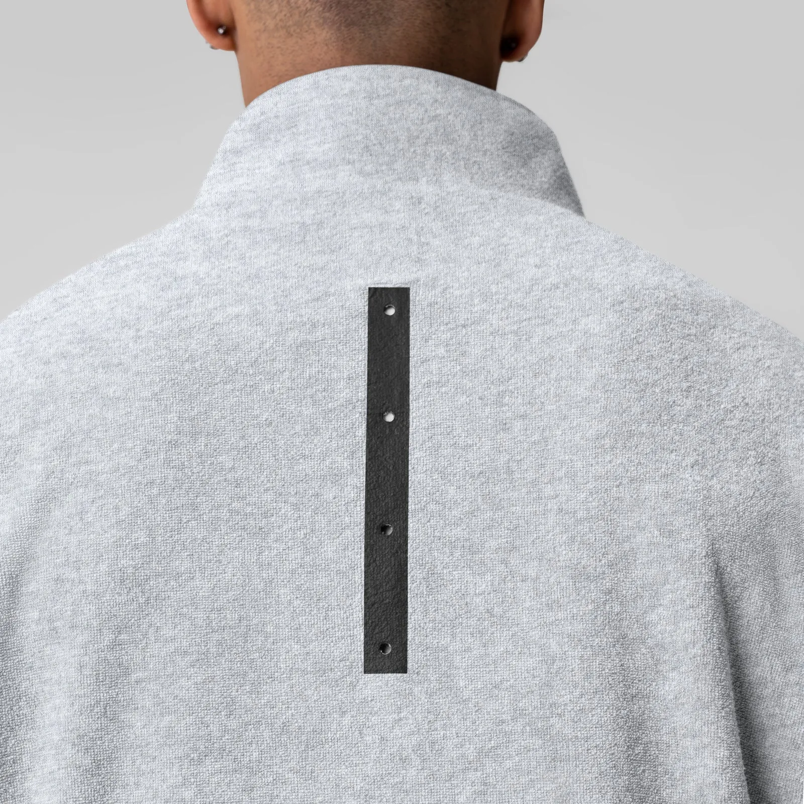 1057. Towel Terry Quarter Zip Oversized Tee - Heather Grey Comfortable clothing Seam Free Shoulders