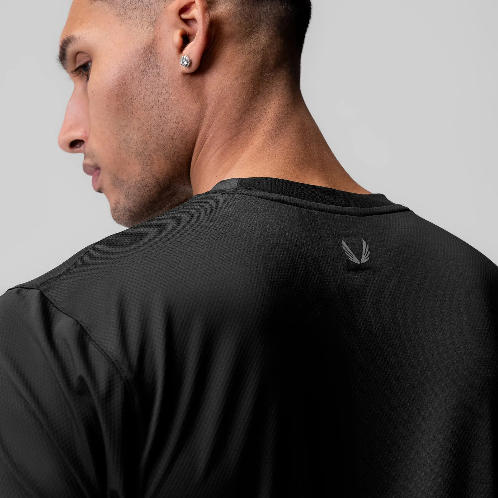 1015. AeroSilver? Essential Tee - Black "ASRV" Effortless Style Weekend Style Trend