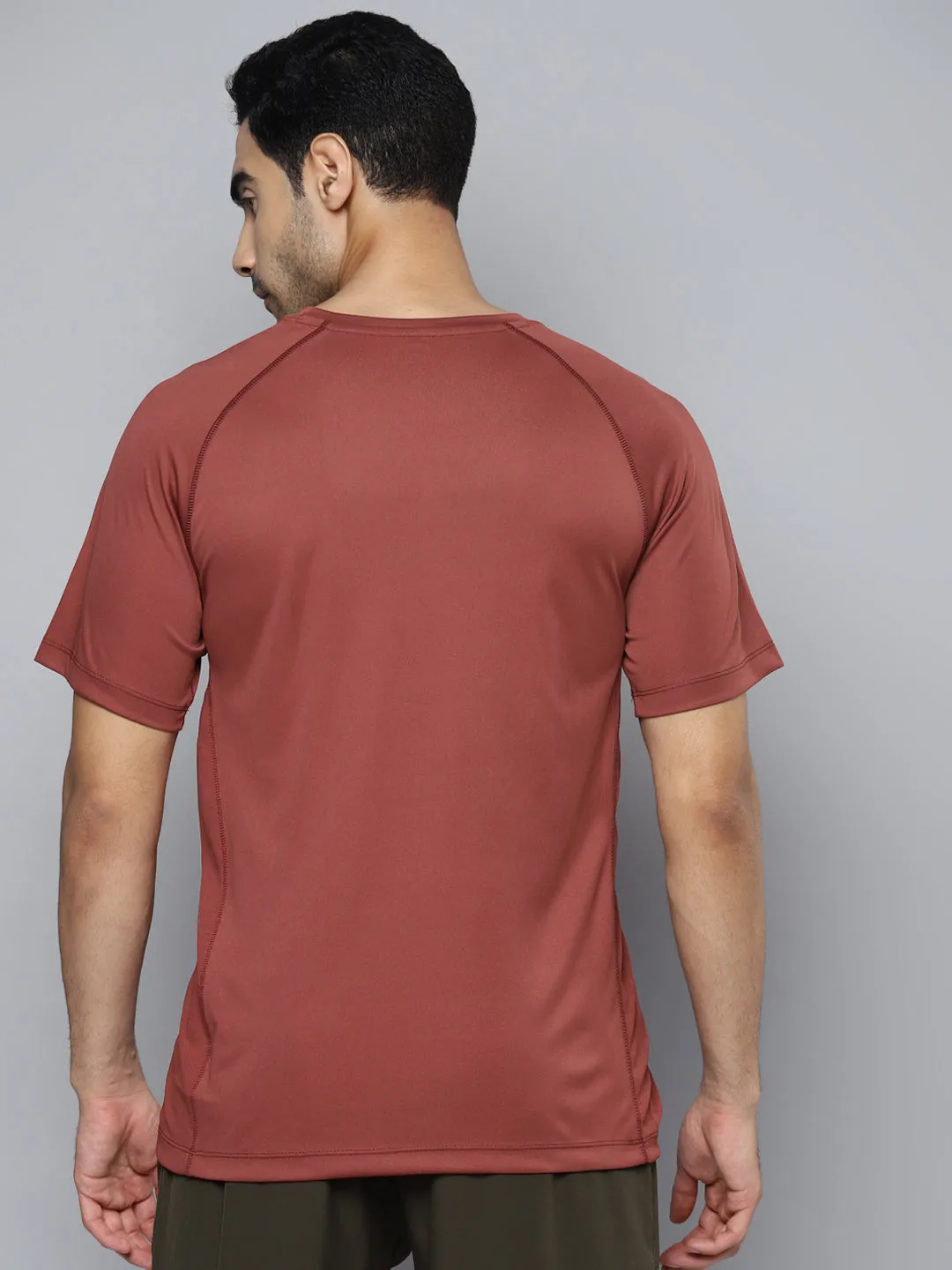 UVProtection Coating NonRestrictive Movement Alcis Men Rust Slim Fit T-shirt