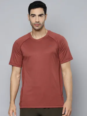 Alcis Men Rust Slim Fit T-shirt QuickDry Material