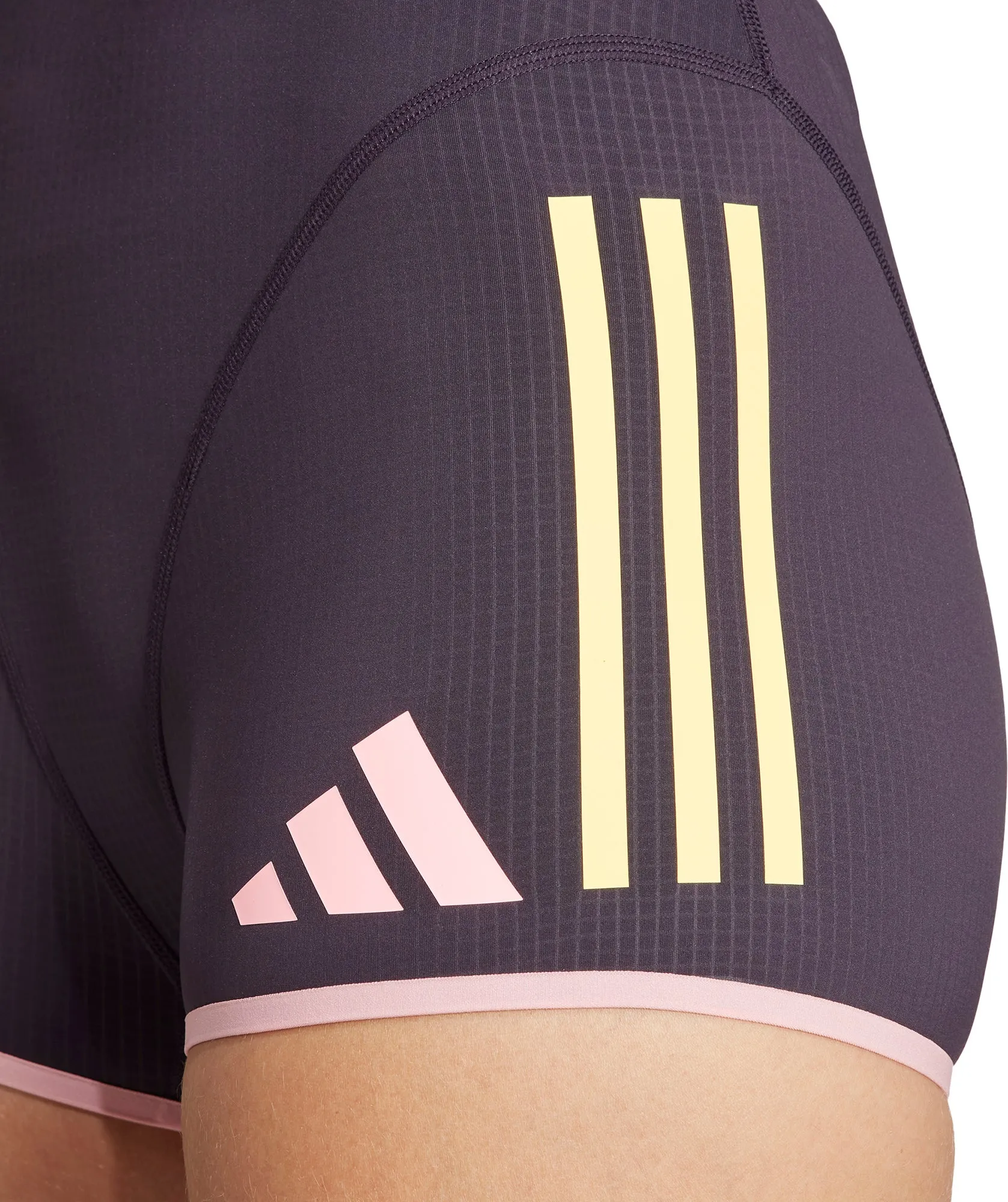 Patchwork Design Denim shorts adidas Adizero Promo Womens Short Running Tights - Purple