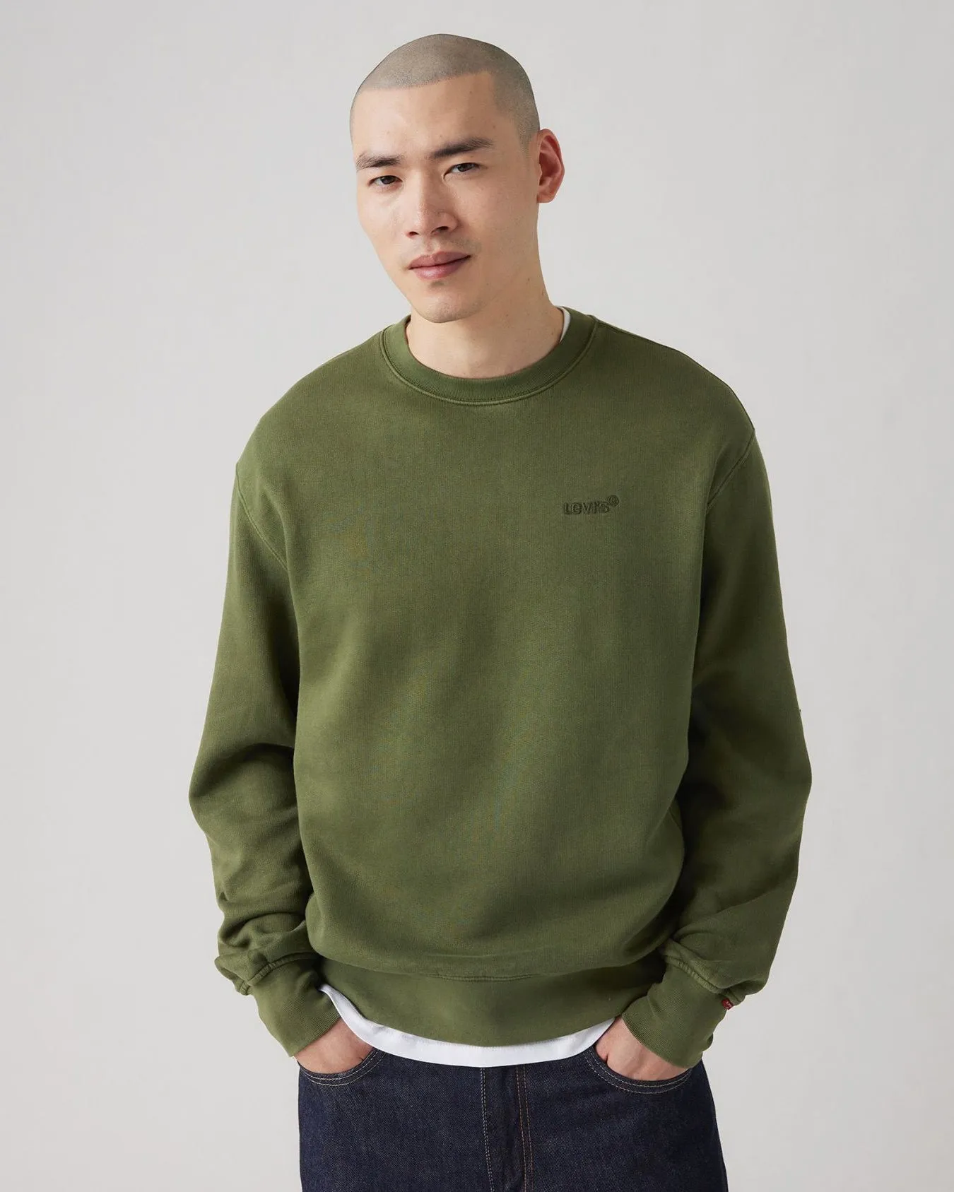 Levi's? Authentic Crew Sweat - Kombu Green GD Neutral Piece Simple Outfit