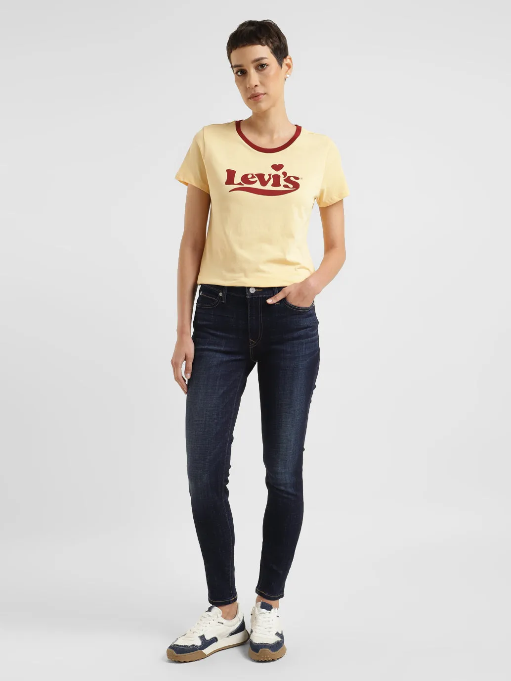 Women's 711 Blue Skinny Fit Mid Rise Jeans Affordable Autumn Days Breathable Reliable Outfit