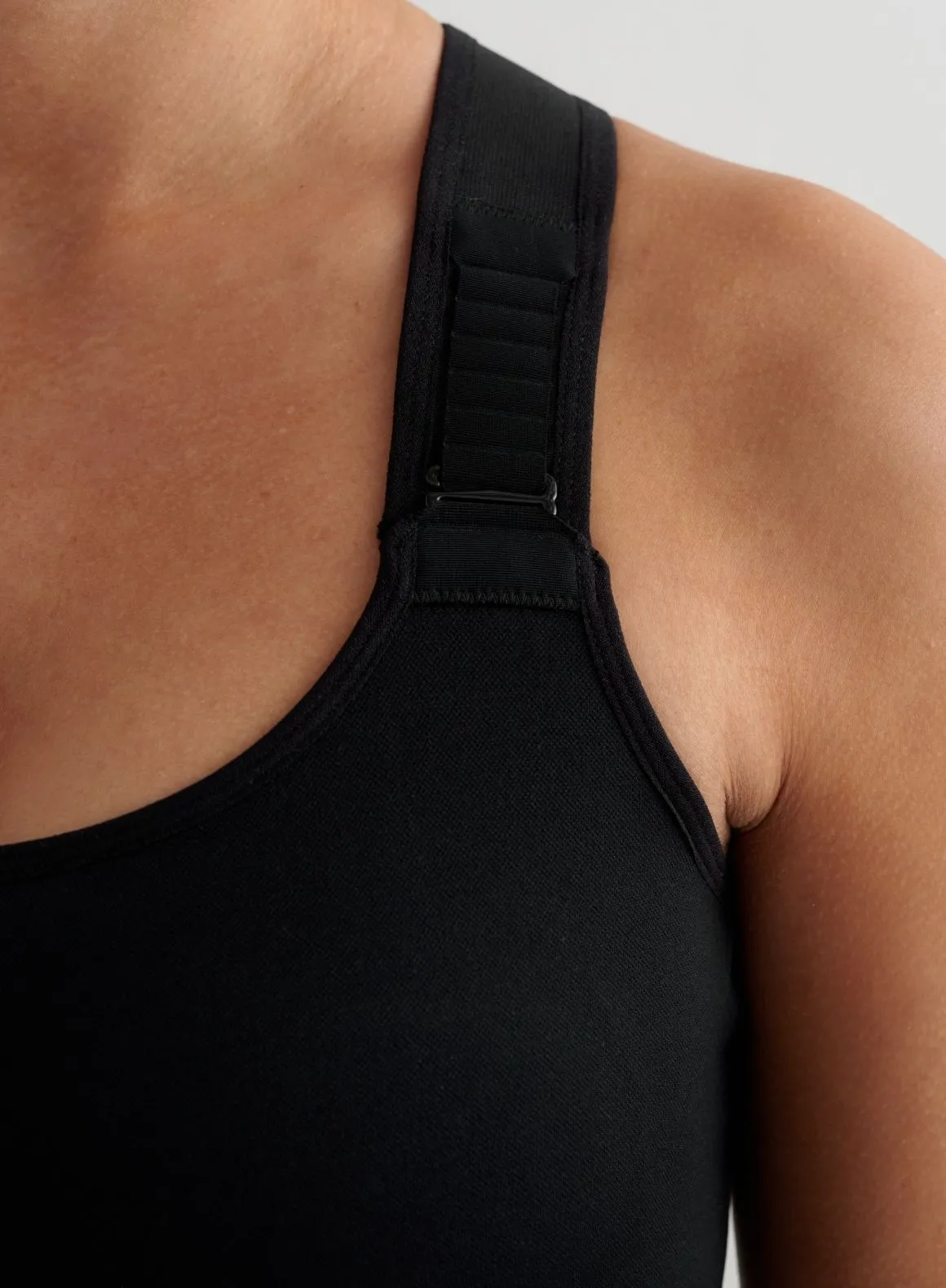 Multi Panel Black Ribbed Seamless High Support Bralette