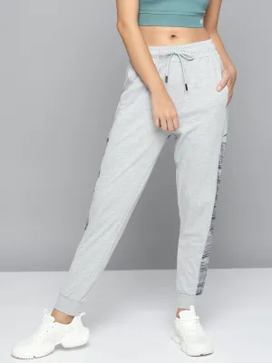 Soft Texture Snag Free Fabric Alcis Women Grey Melange Solid Slim-Fit Training Joggers with Side Taping