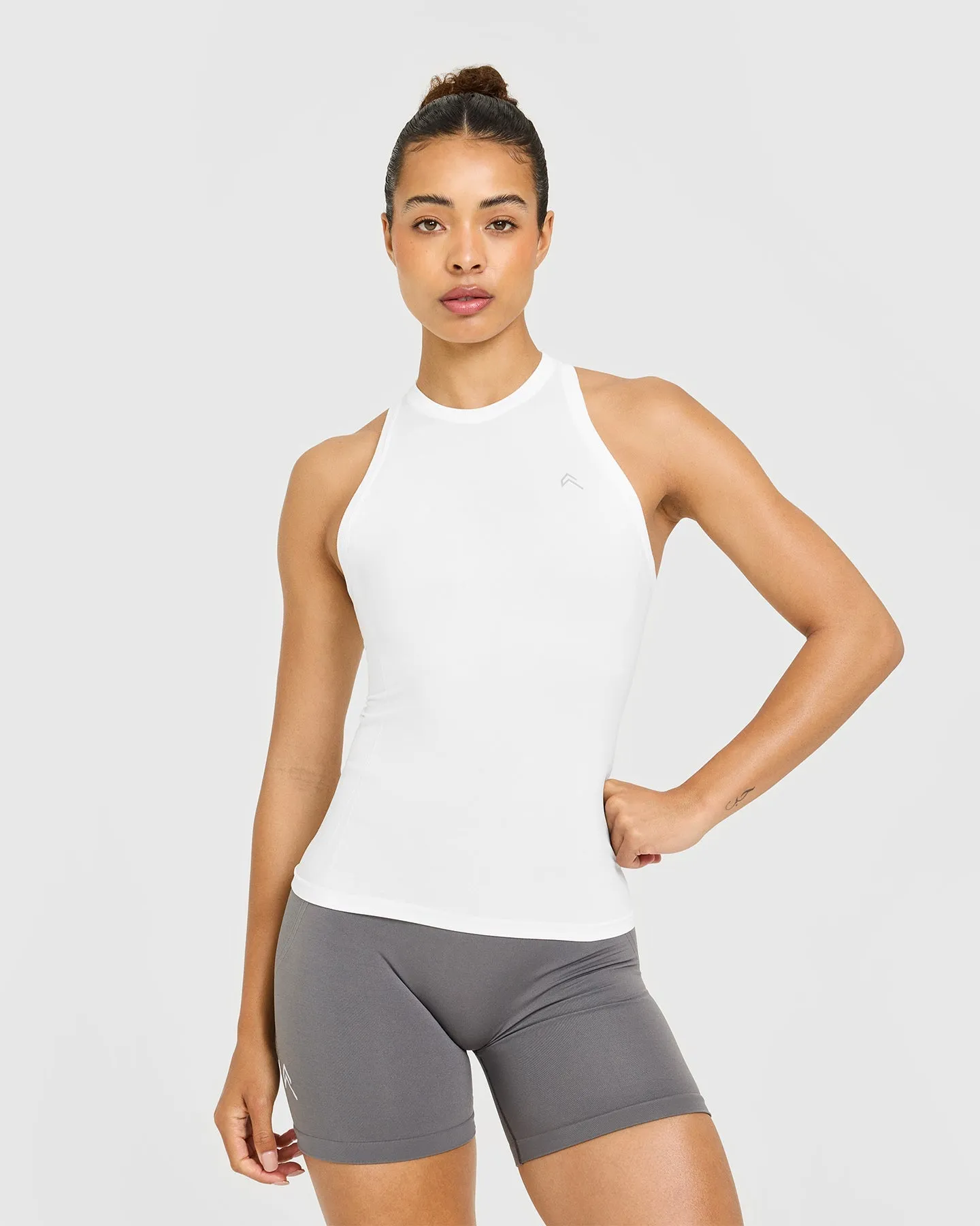 Go To Seamless Fitted Vest | White Energy Core PreShrunkFabric