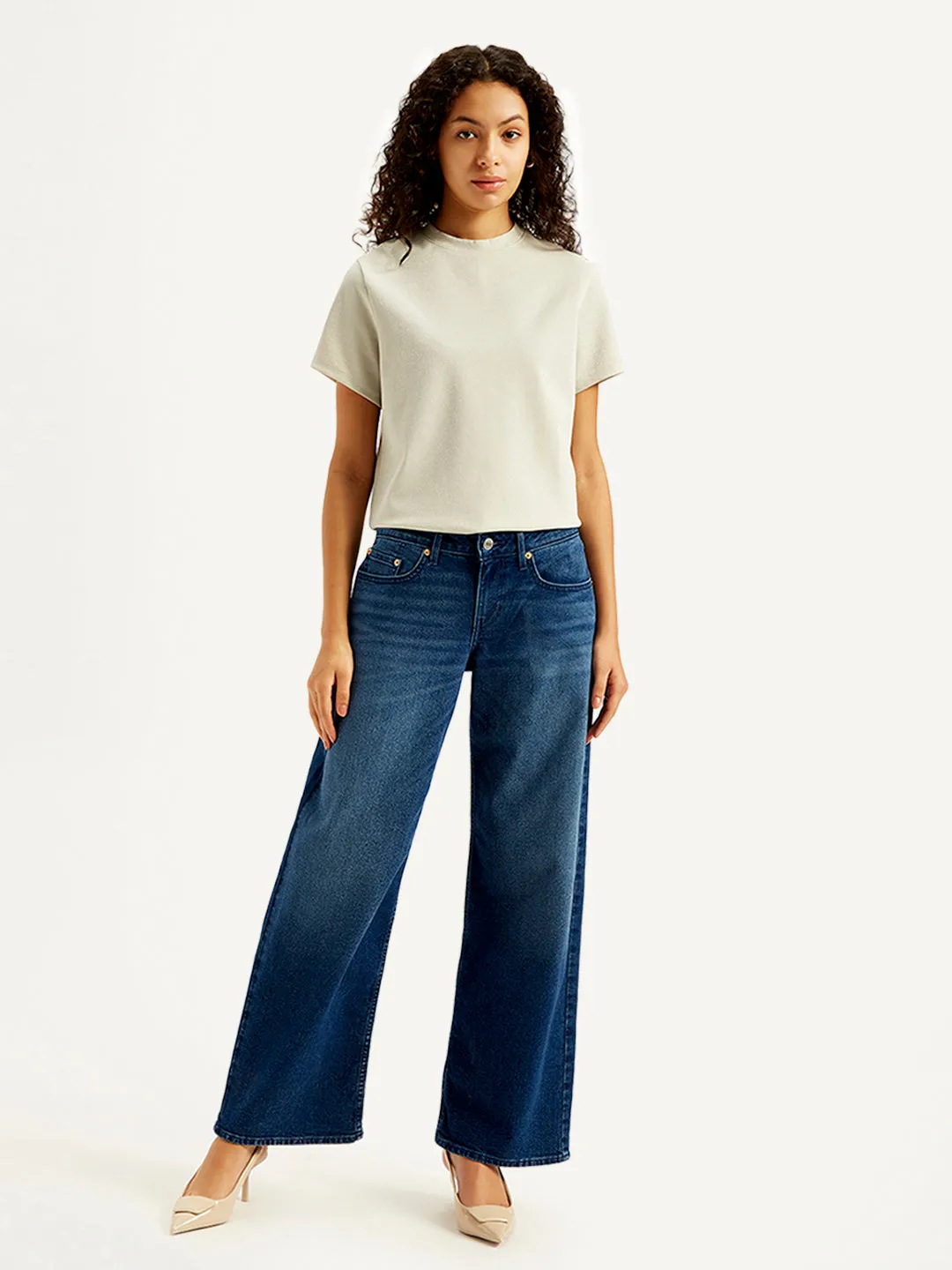 Urban Explorer Picnic Style Sustainable Weekend Getaway Women's Blue Loose Fit Low Rise Jeans