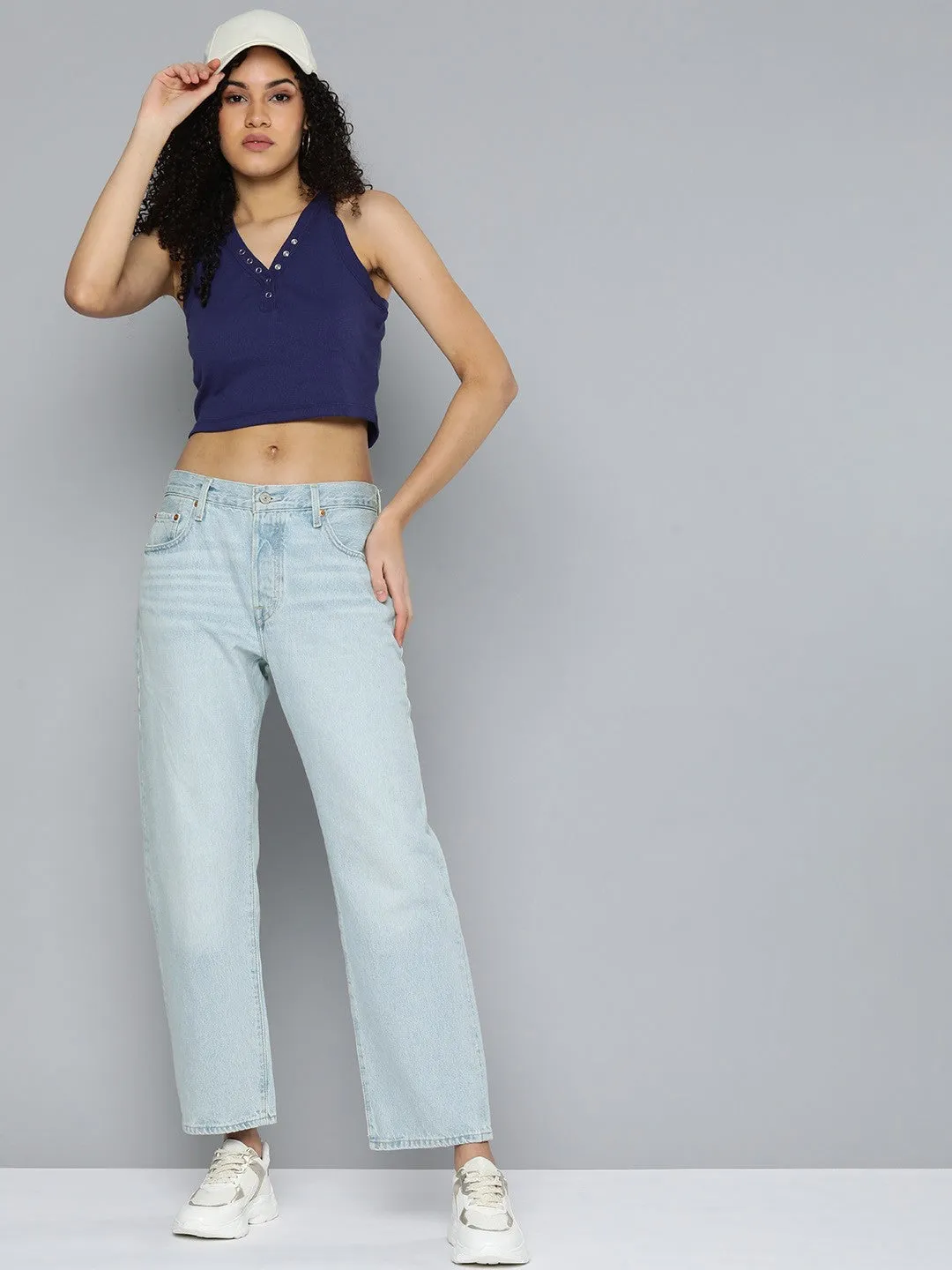 Women's 501'90 Blue Straight Fit Mid Rise Jeans Comfortable clothing