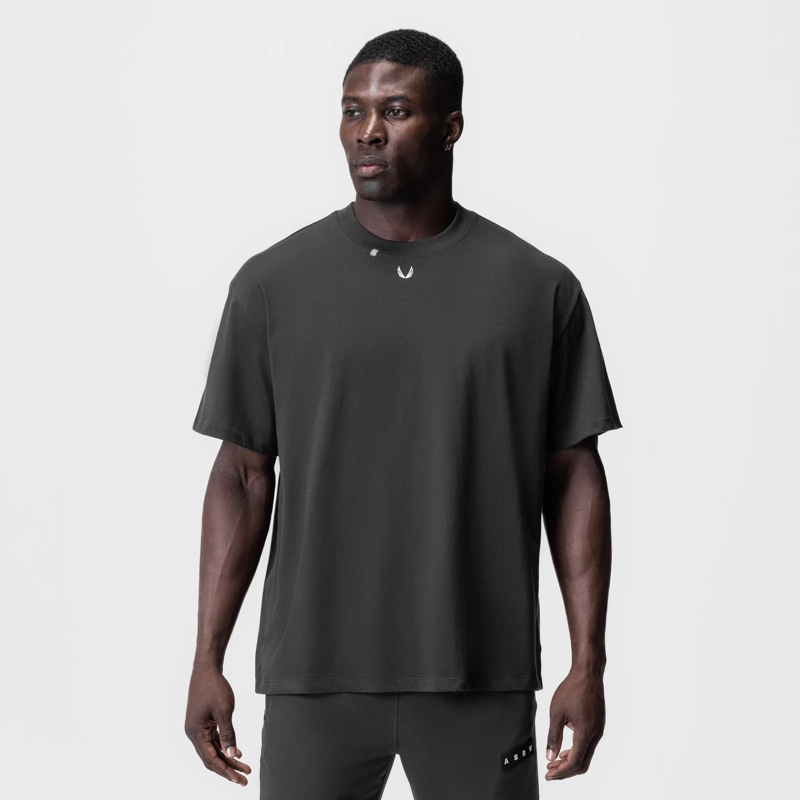 0797. Tech Essential? Relaxed Tee - Space Grey/White "OTWR" Travel Comfort Style Outdoor Style Trend
