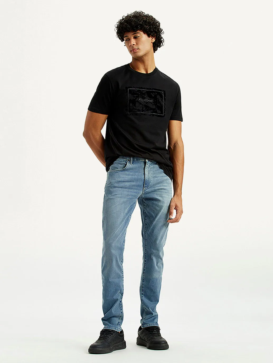 Fashion Uniform Men's Redloop 512 Dark Indigo Slim Tapered Fit Mid Rise Jeans