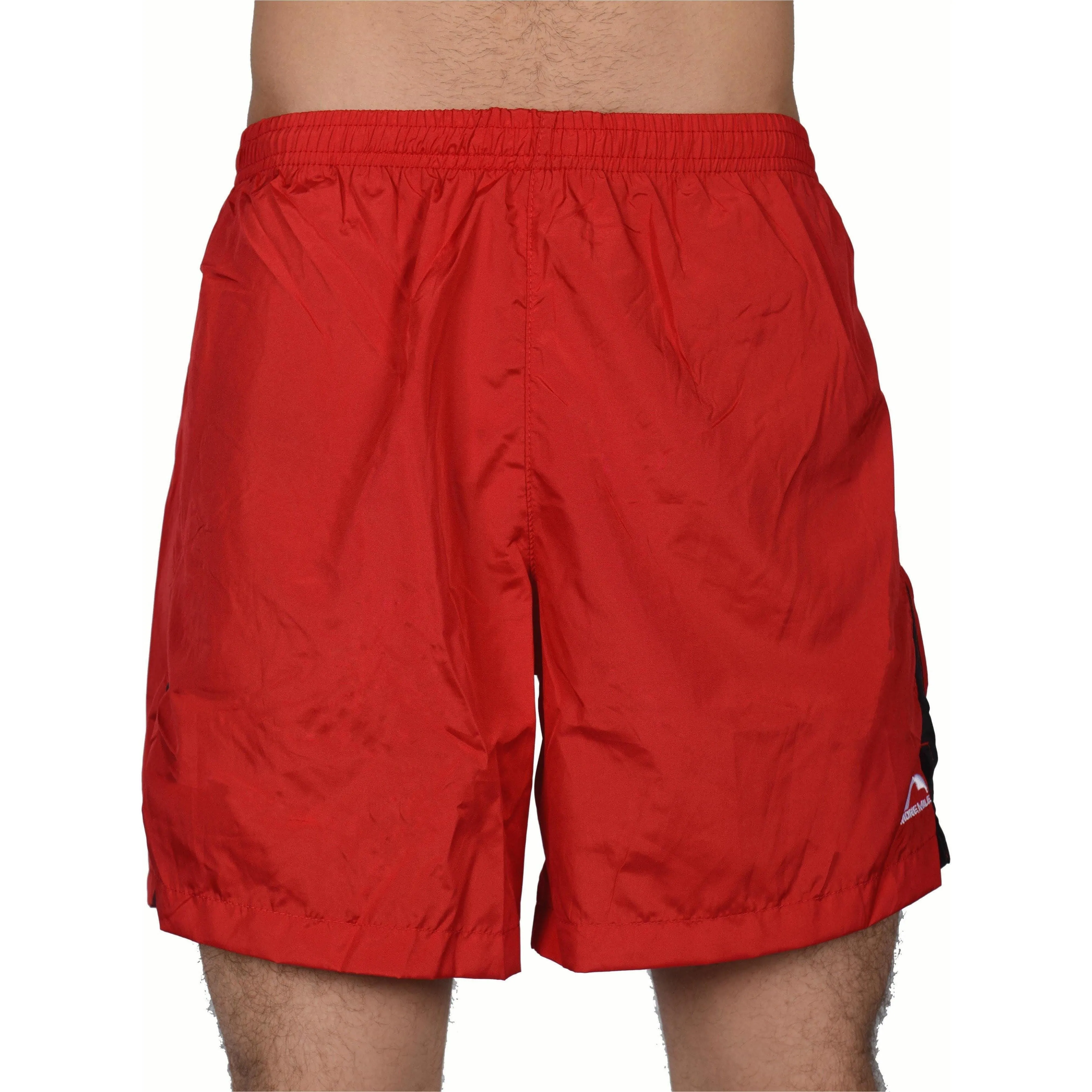 Fitness wear Geometric Pattern More Mile Zorbo 7 Inch Baggy Mens Running Shorts - Red