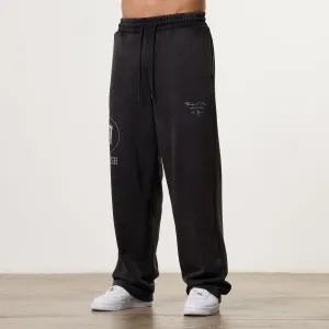 Vanquish Legacy Black Washed Straight Leg Sweatpants Durable Stitching