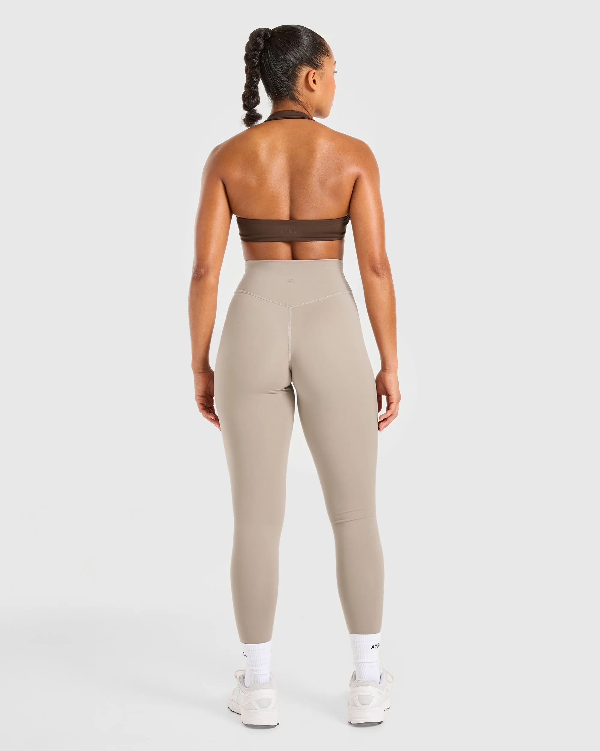 Essential Halterneck Sports Bra - Deep Cocoa Brown sports event