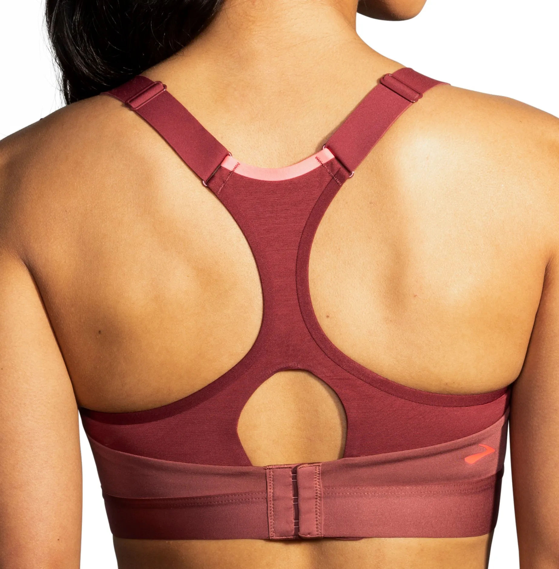 Brooks Dare Racerback Womens Sports Bra - Red Seamless Feel Lace active clothing