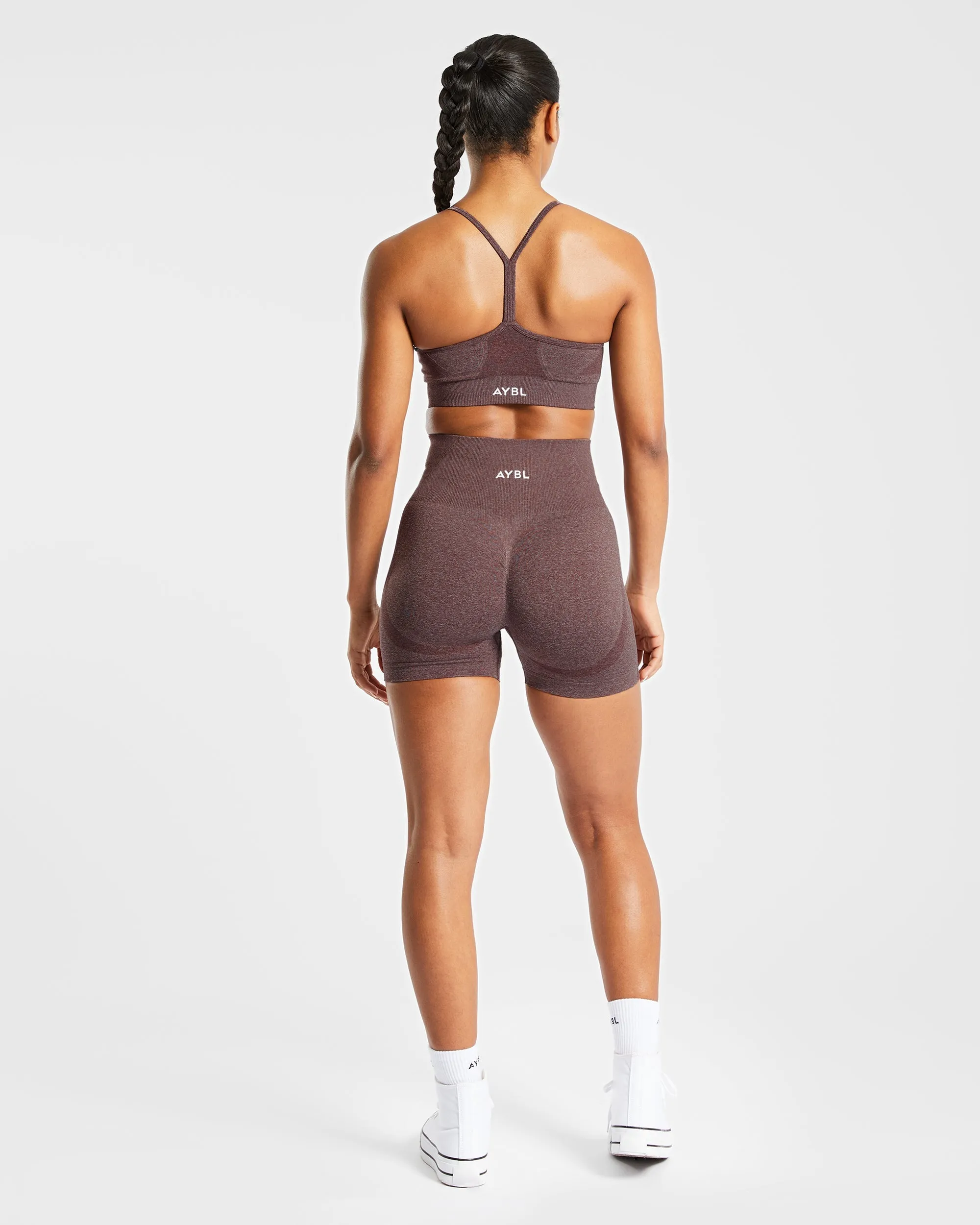 Empower Seamless Sports Bra - Brown Marl Elastic