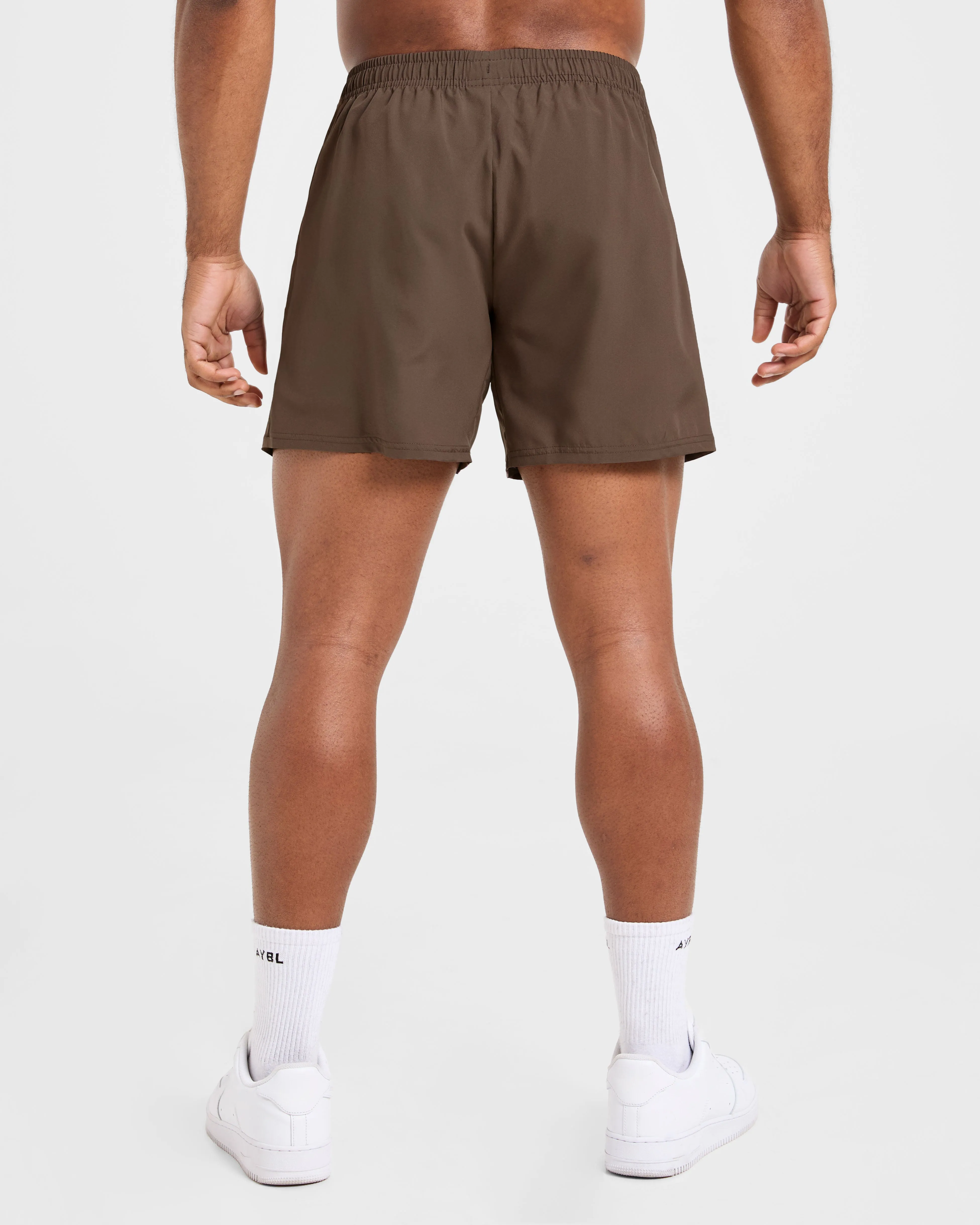 Casual Comfort Elastic Band Core 5" Shorts - Deep Brown