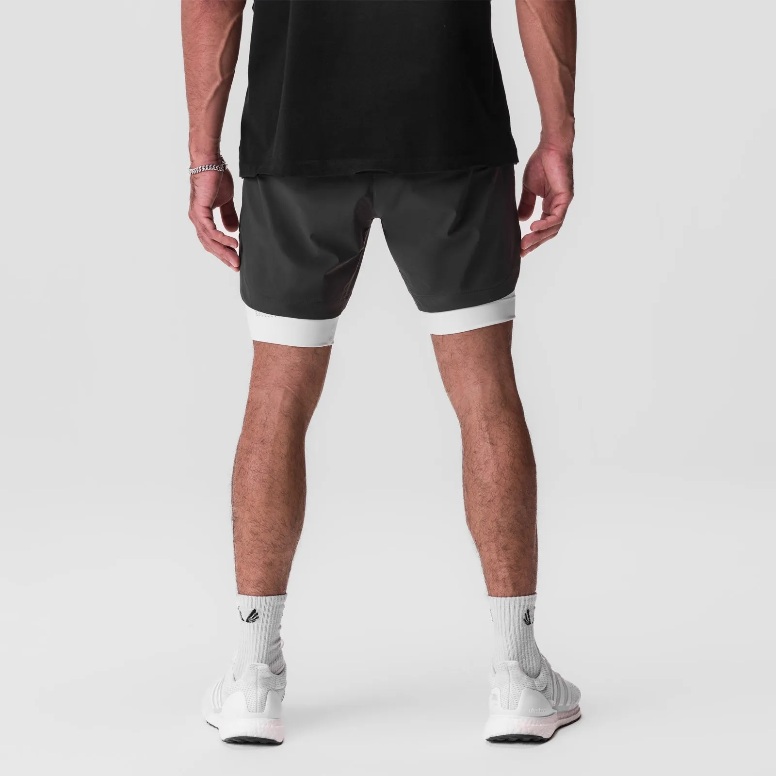 Weekend Wear Airy Design 0866. Tetra-Lite? 7" Liner Short - Space Grey / White / White "Wings"