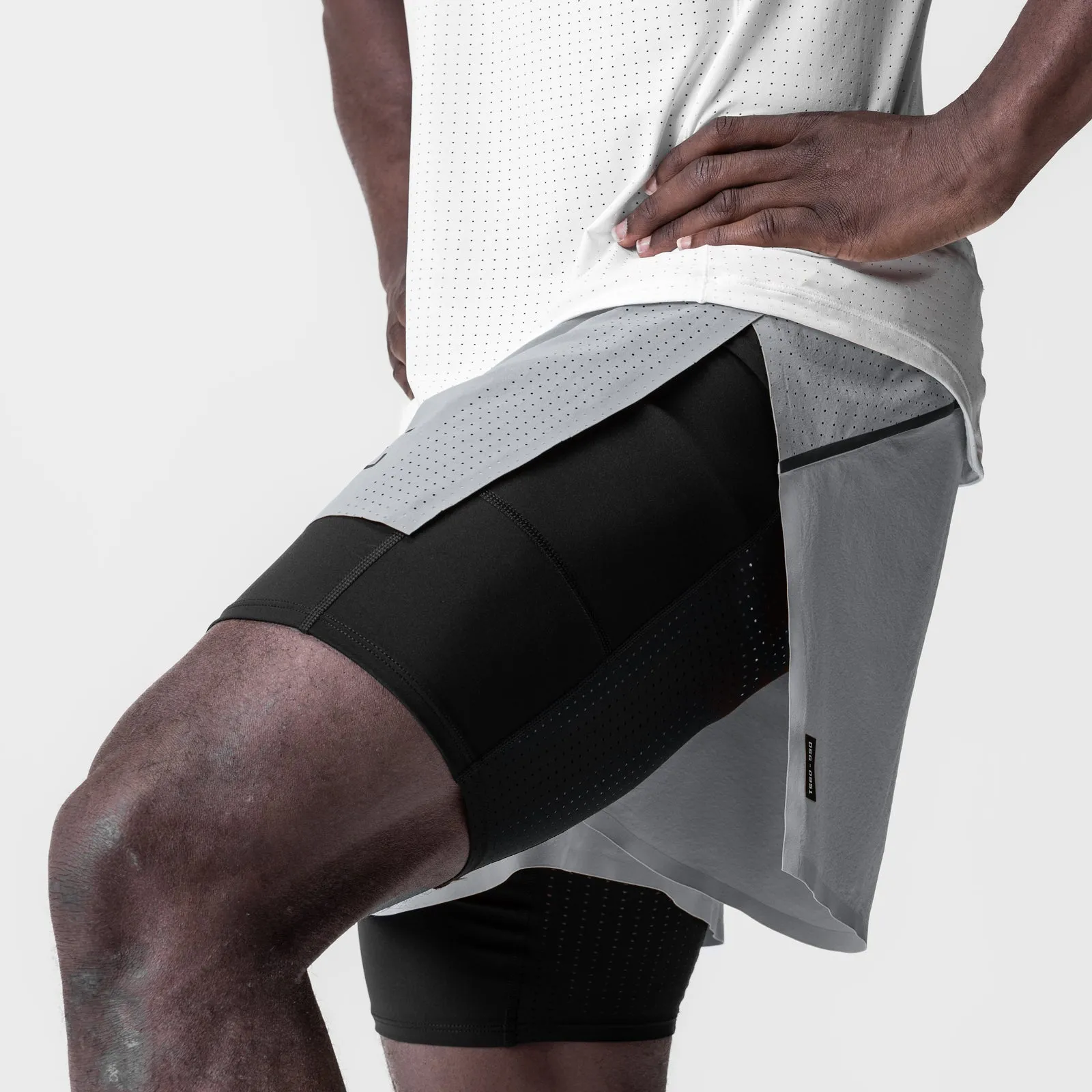 volleyball outfit 0951. Aerotex? 4" High Split Liner Short - Slate Grey