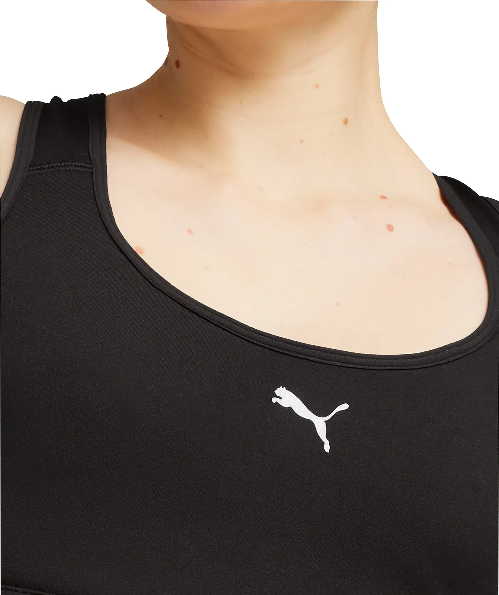 Puma 4KEEPS Womens Running Sports Bra - Black Lightweight Closure