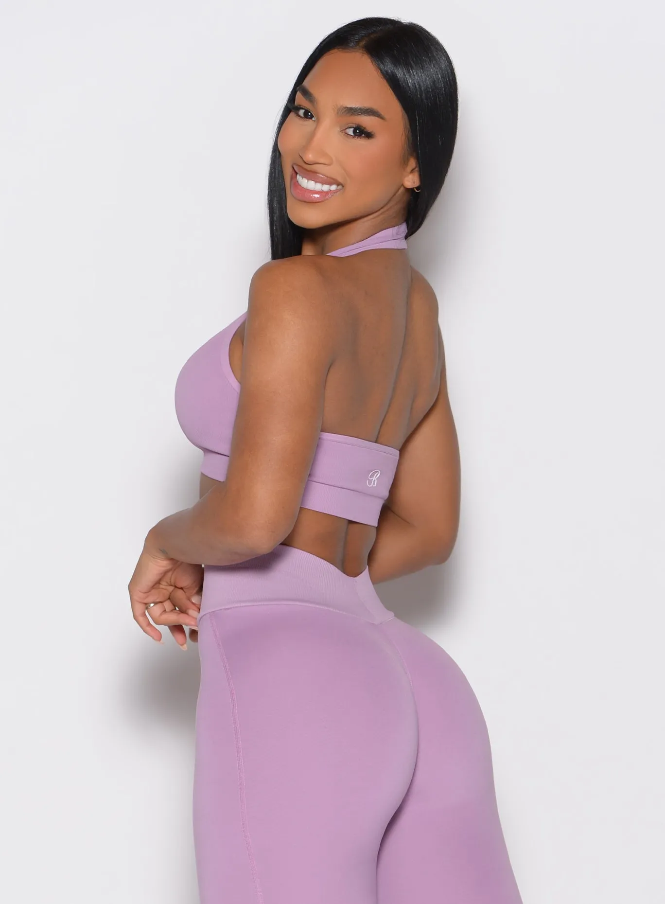 Rib Backless Bra Versatile Style Orange