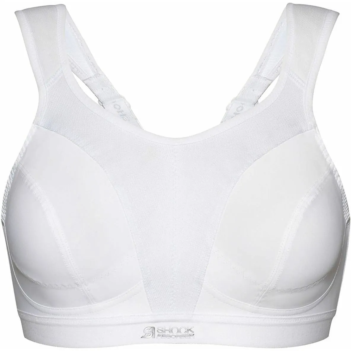 Ankle Support Stretchy Closure Shock Absorber D  Max Womens Sports Bra - White