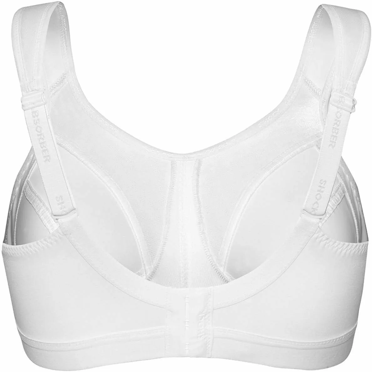 Shock Absorber D  Max Womens Sports Bra - White Strapless seams Eco-friendly