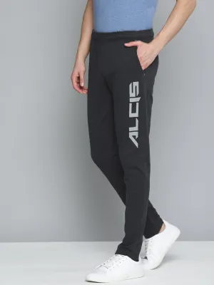 Alcis Men Black Slim Fit Track Pants Travel Friendly Temperature Regulating