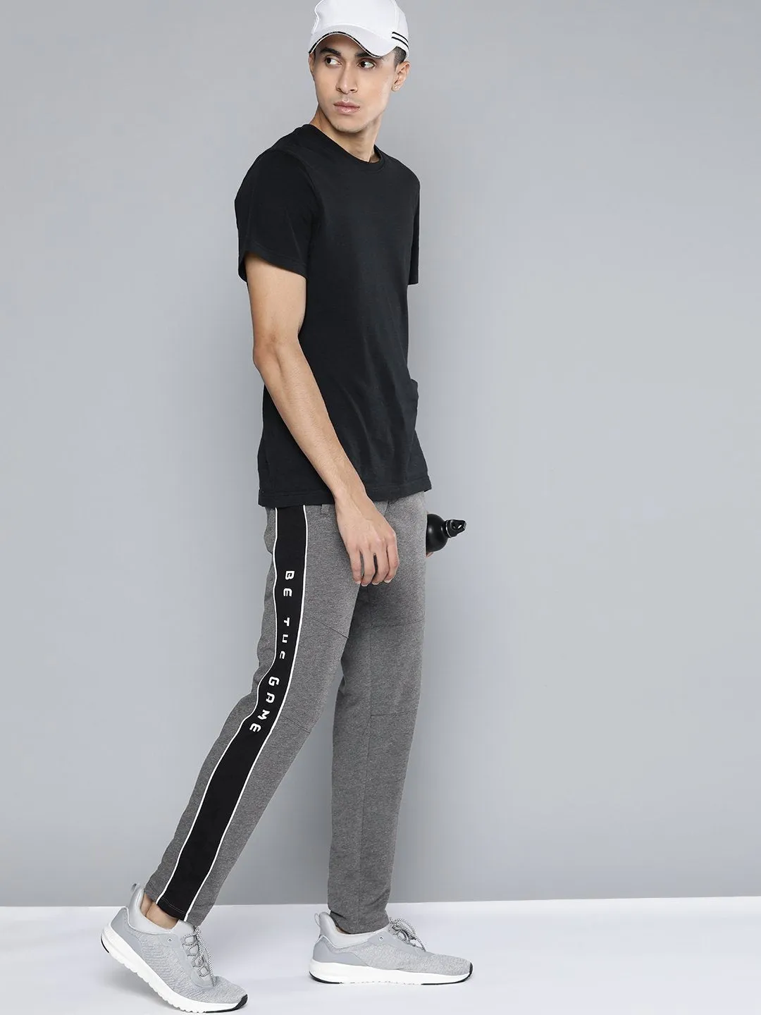 Alcis Men Grey Solid Track Pant Stretch Panels ResilientElasticBand