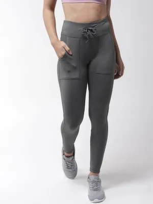 For Adults City Walk Alcis Women Grey Solid Tights