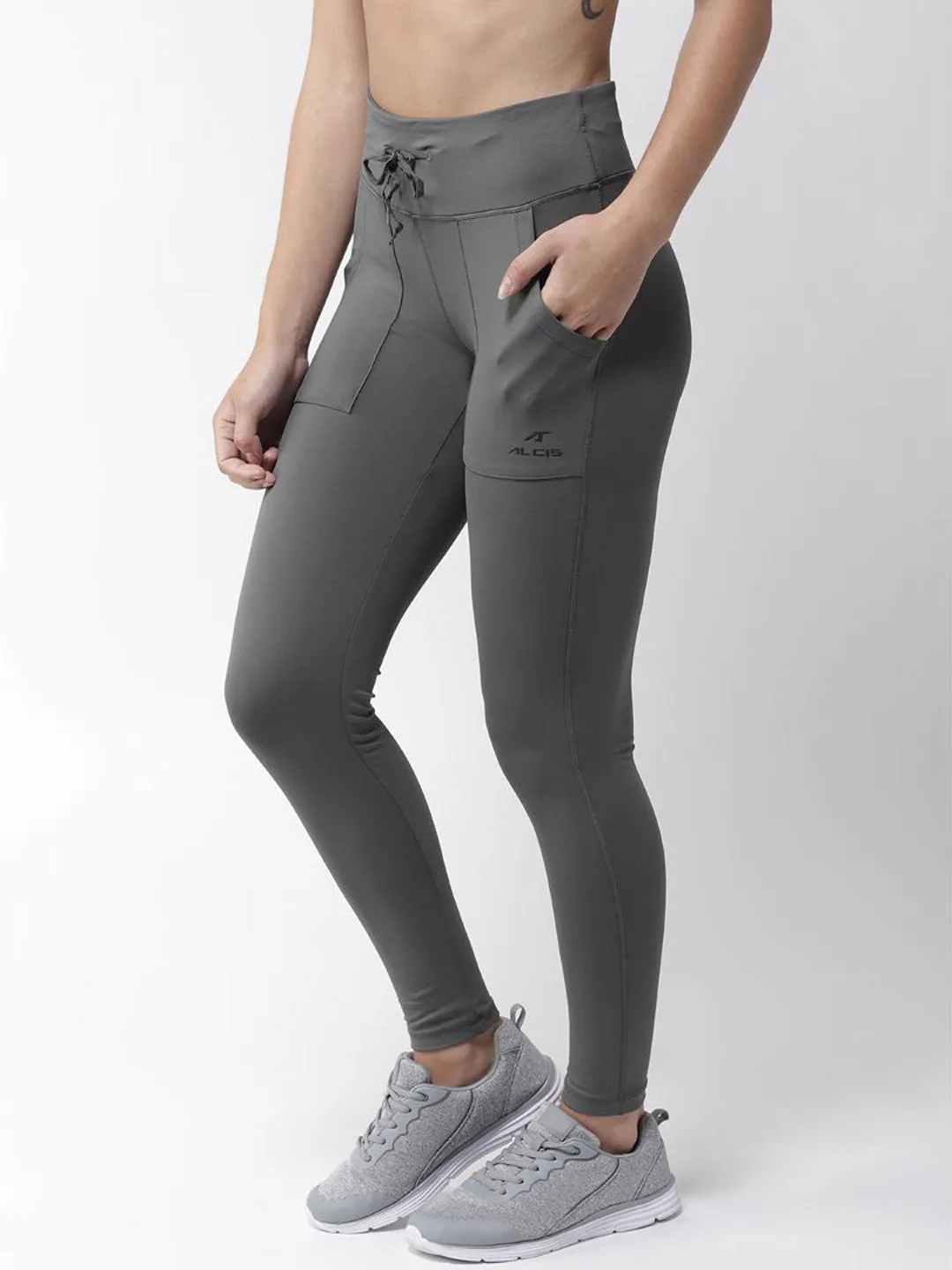 Thermal Warm Home Lounge Airport Travel Beginner Level Alcis Women Grey Solid Tights