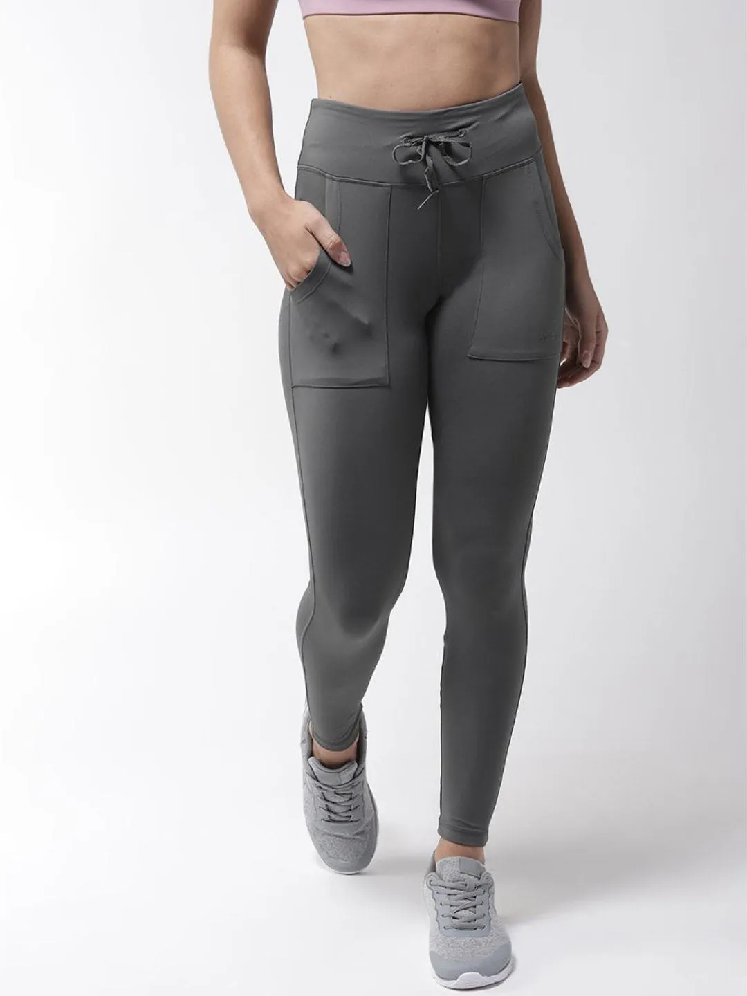 For Adults City Walk Alcis Women Grey Solid Tights