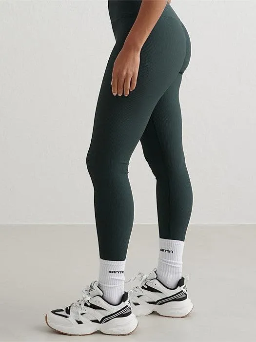 Sculpted Shape Deep Emerald Ribbed Performance Tights