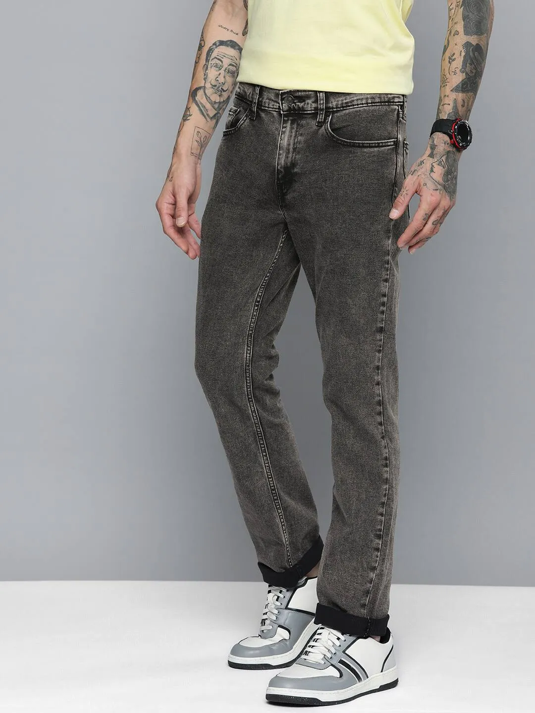 Men's 511 Grey Slim Fit Mid Rise Jeans Minimal Edge Durable Weave