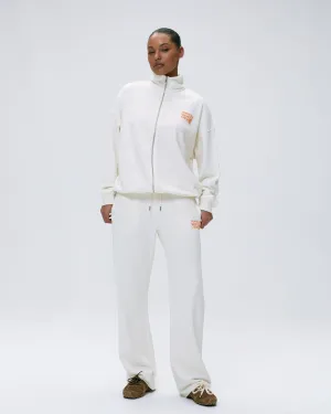 Vacation Raw Hem Straight Leg Sweatpants - Marshmallow White/Mango Orange Non Iron Technology Cool Weather