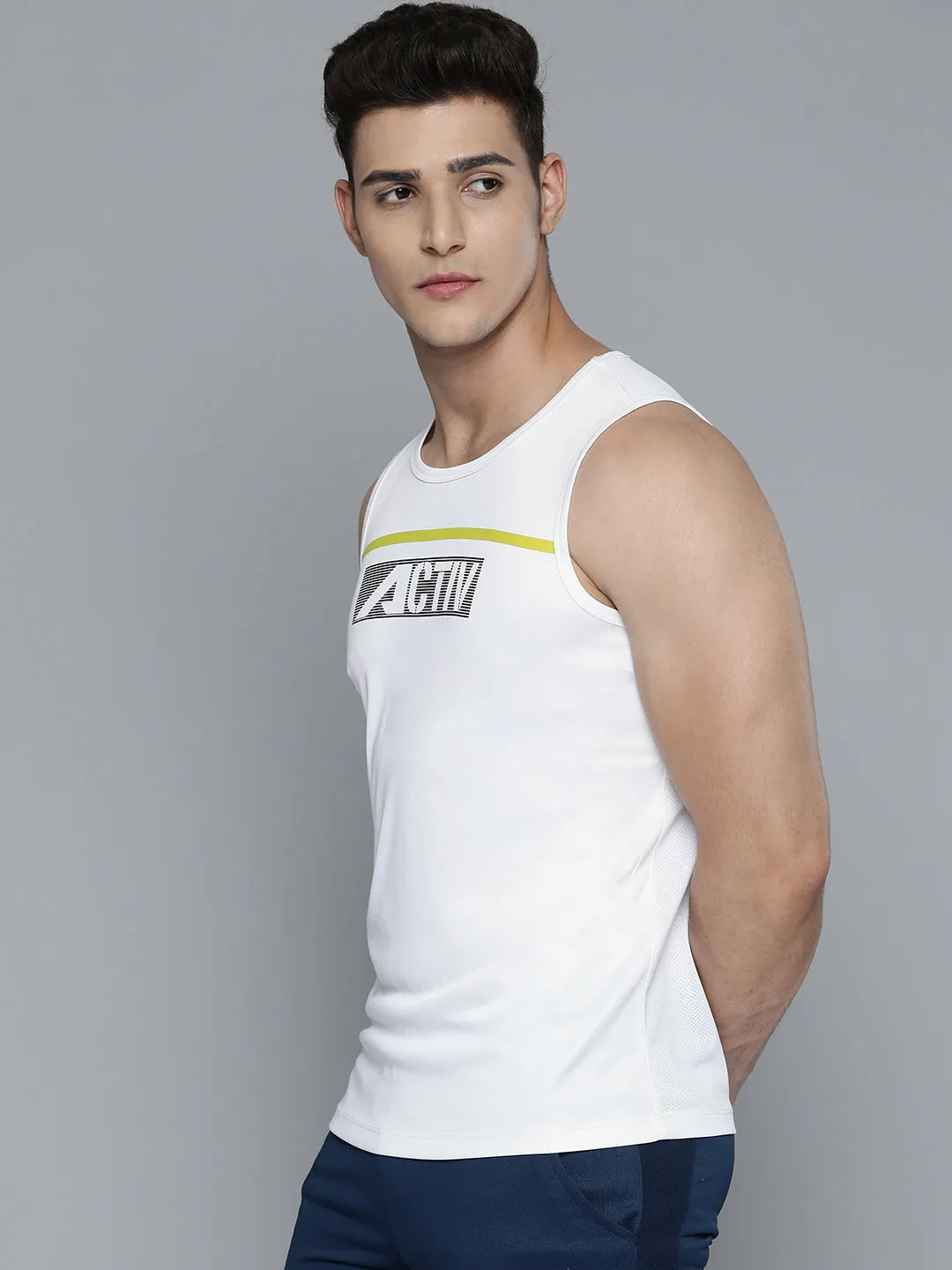 Tough Core Alcis Men White Pure Cotton Typography Printed T-shirt