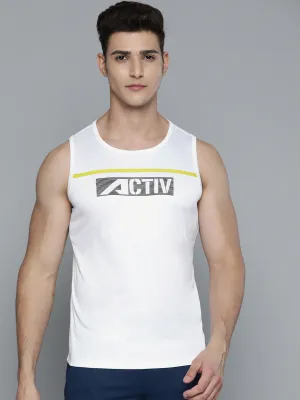 SweatAbsorbingTexture Alcis Men White Pure Cotton Typography Printed T-shirt