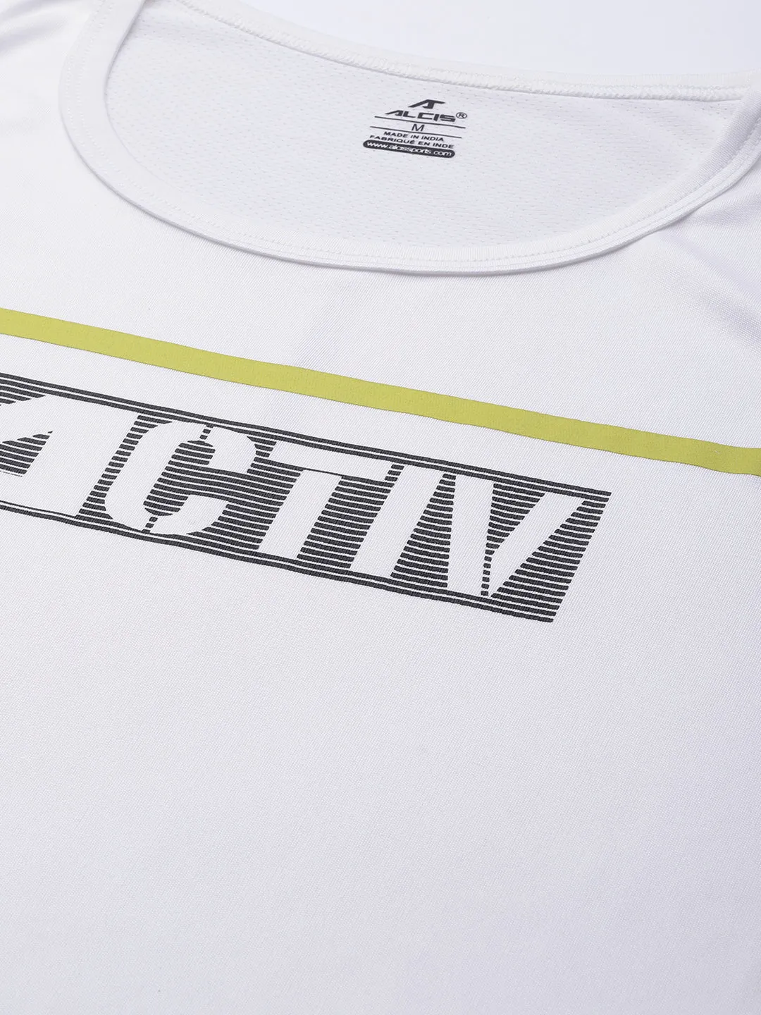 NonSlipTrims Alcis Men White Pure Cotton Typography Printed T-shirt