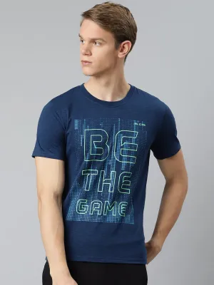 WrinkleResistant Travel Light Alcis Men Navy Blue Typography Printed T-shirt