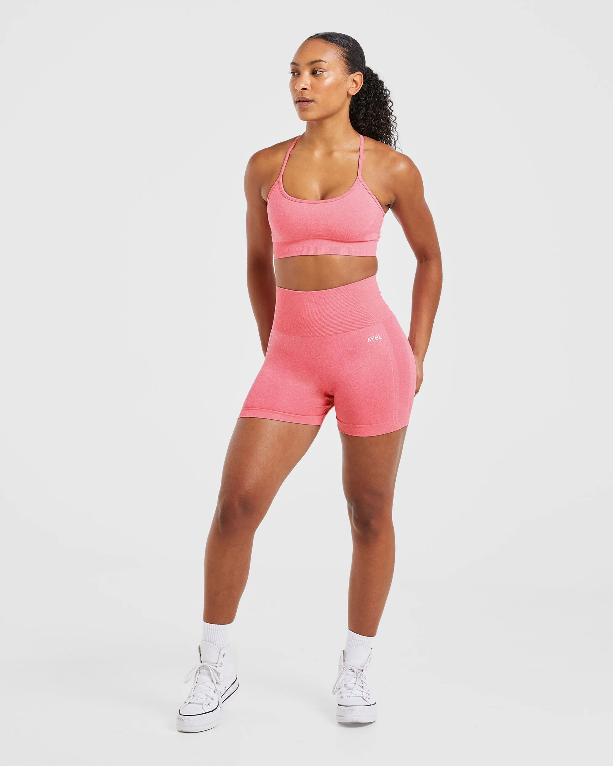 Empower Seamless Sports Bra - Pink Marl Backless