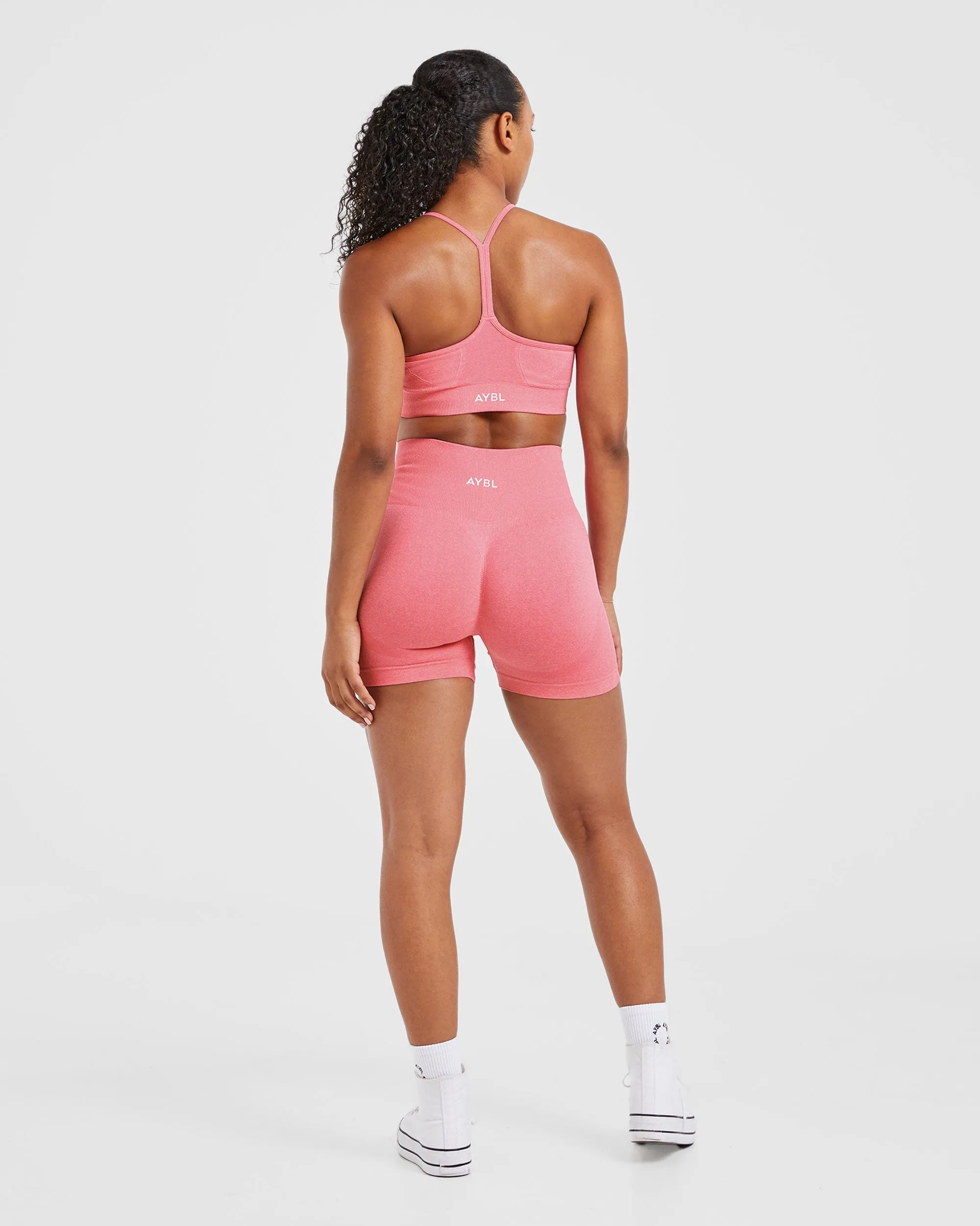 Non-Restrictive Support Non-Binding Fit Empower Seamless Sports Bra - Pink Marl