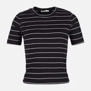 EcoDye Process WOMEN RIBBED STRIPE T-SHIRT SHORT SLEEVE
