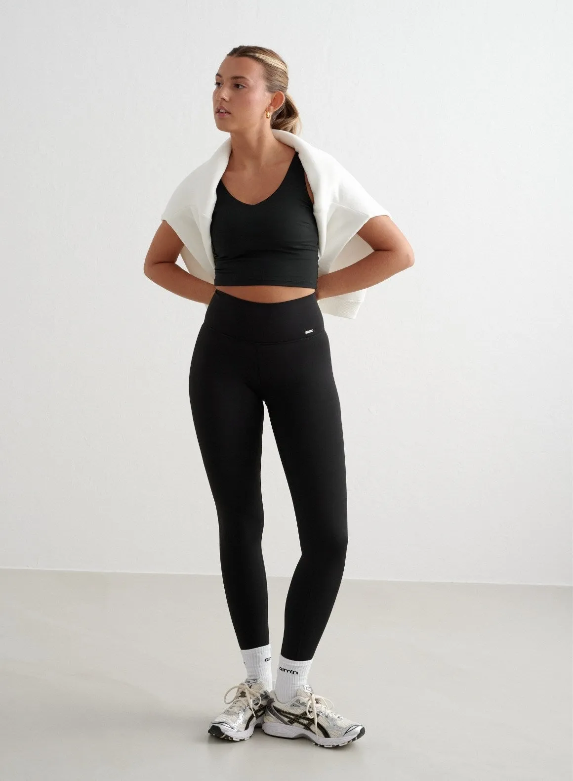 Black Warming Tights Comfy Style Adjustable drawstring