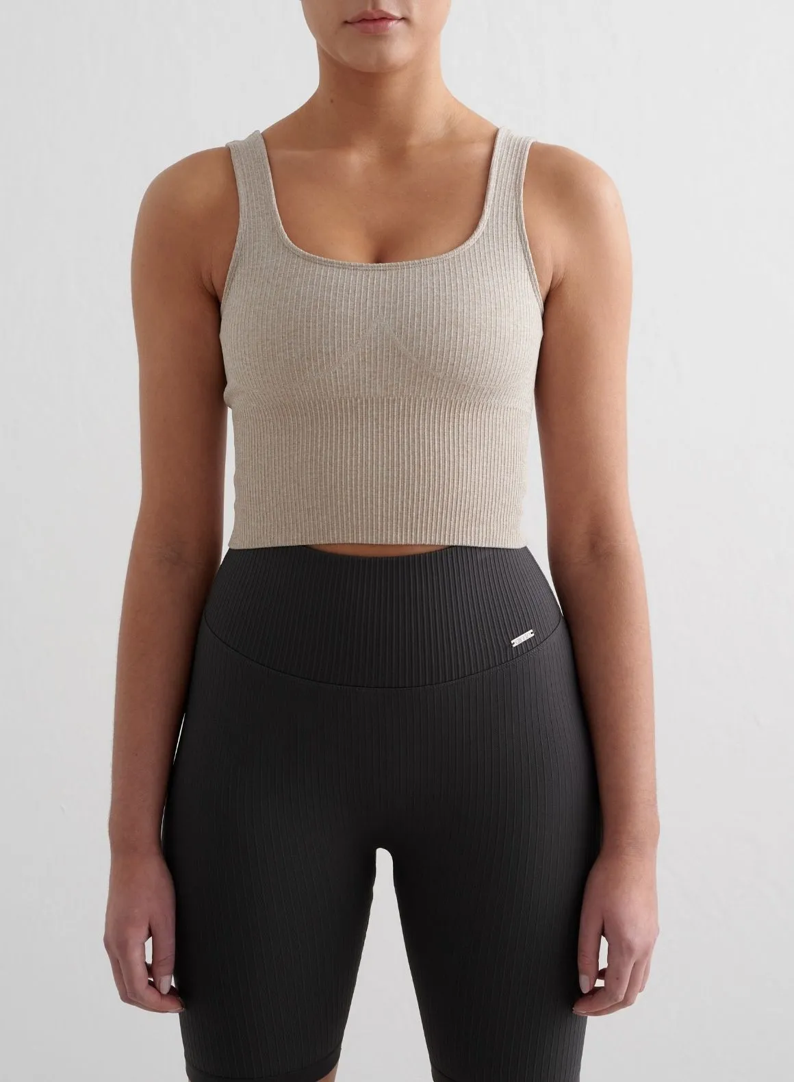 continuous operation Beige Melange Ribbed Seamless Shaping Bralette