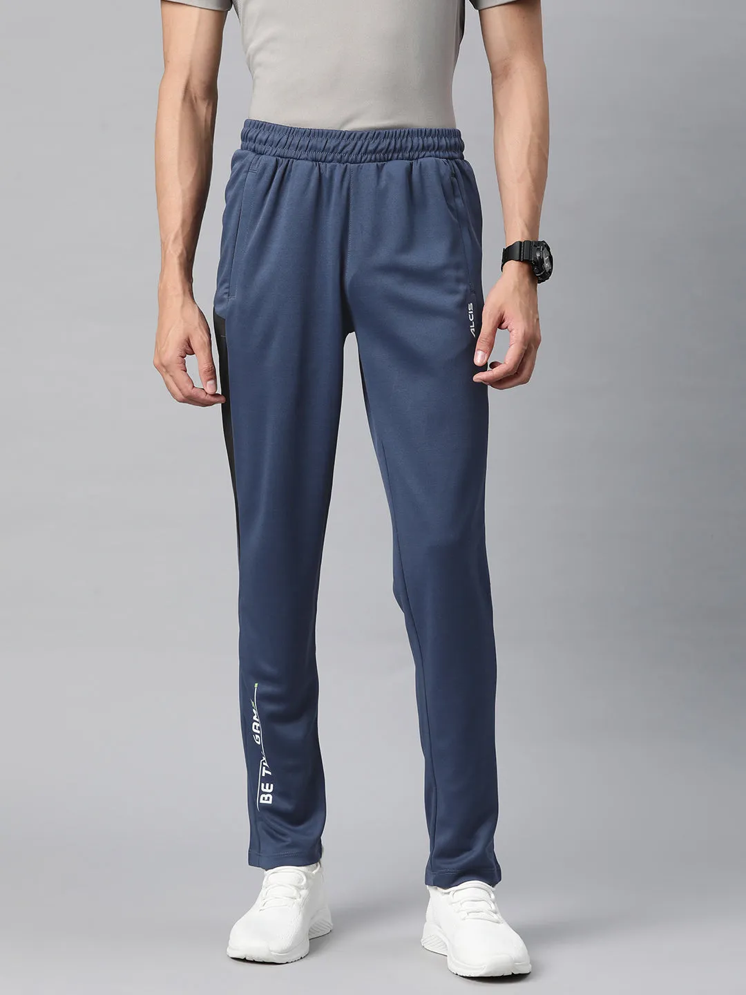 Alcis Men Solid Slim-Fit Track Pants No Ride Up Design High Durability Thread