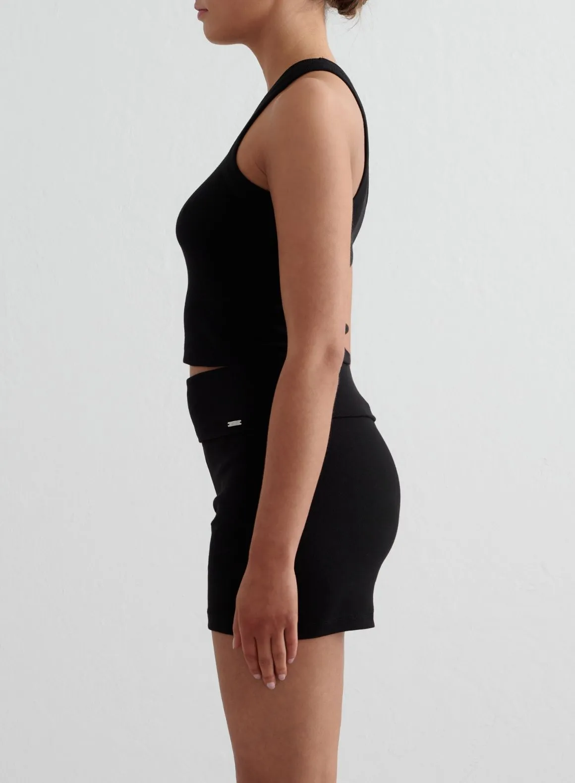 Impact Resistant Black Ease Ribbed Tank Top